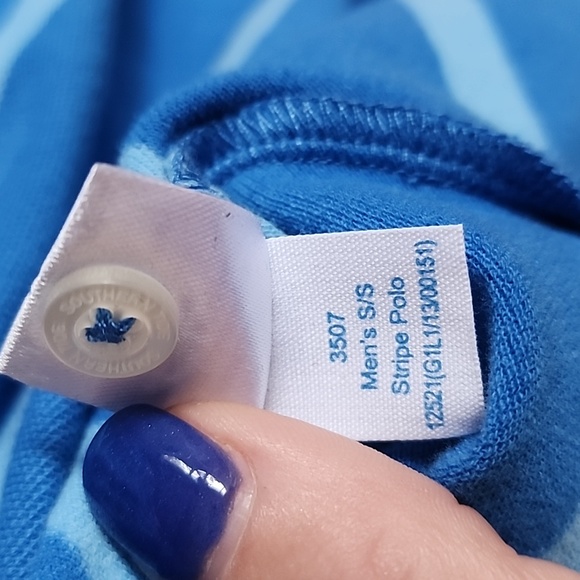 EUC Southern Tide: The Skipjack Polo Shirt, Blue/LightBlue, Men's Large - Picture 6 of 7